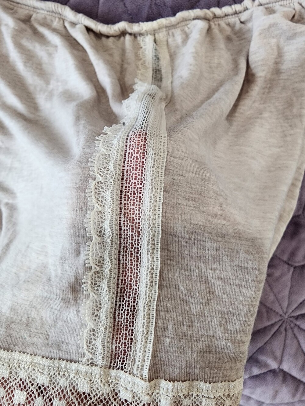 Victoria's Secret Super Soft Modal Lace Trim Pajama Set Cream Beige Small - Picture 10 of 16